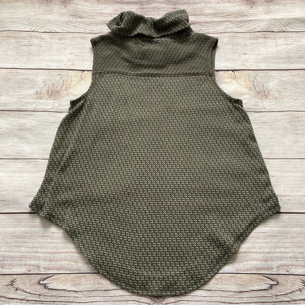 Poof! Sleeveless Cowl Neck Knit Sweater Tank Top Juniors Size Large Green - Picture 3 of 5